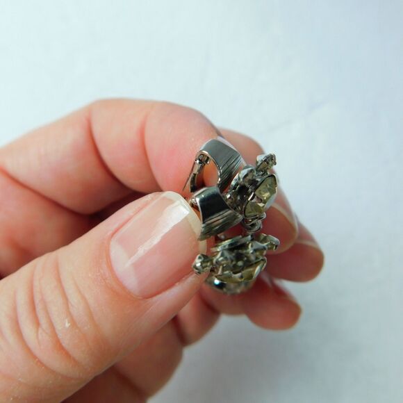 Vintage Clear & Red Rhinestone Clip-On Earrings, Lot of 2 Austria (Red) Dressy - Picture 4 of 16